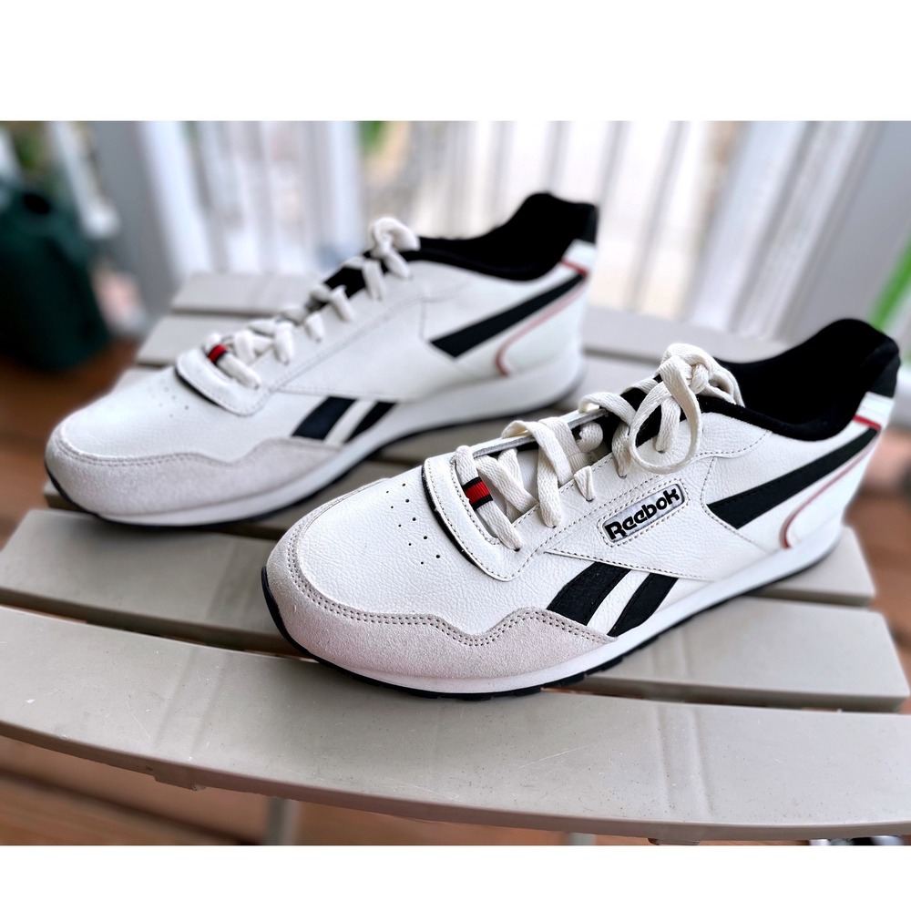 Reebok Royal Glide Ripple Mens White Black Red Sneakers GY5001 Size 11.5